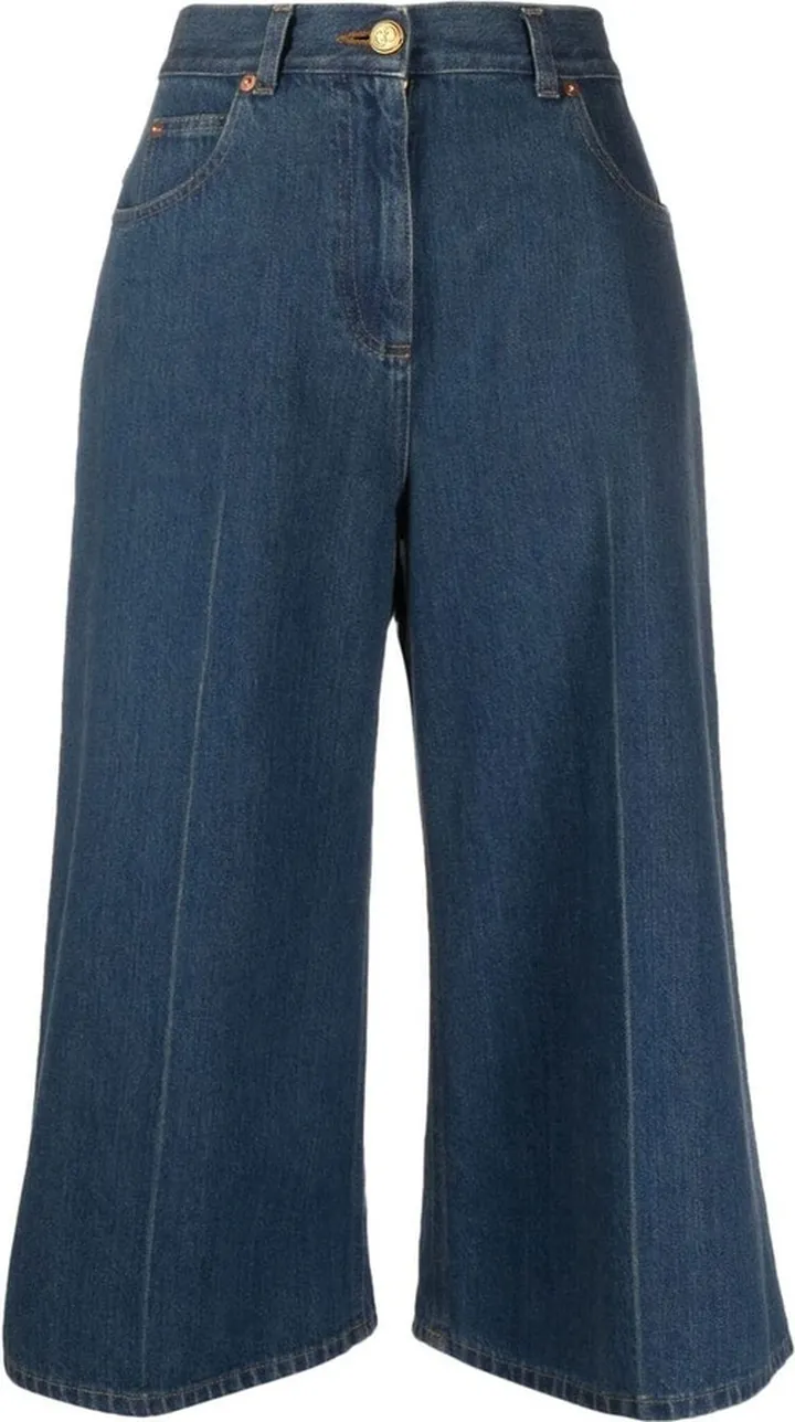 Horsebit-Detail Wide-Leg Culottes