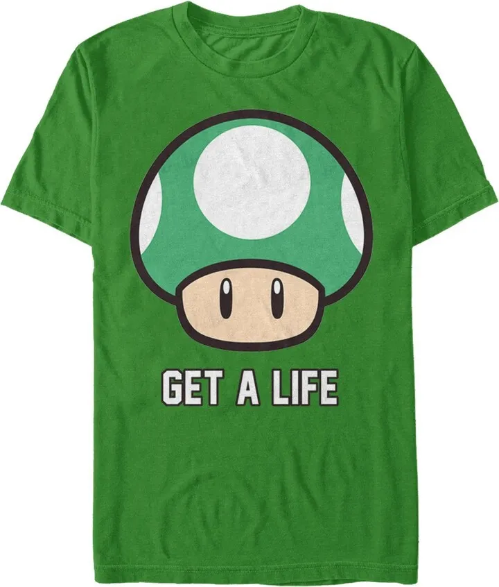 Men's Nintendo Mario Get a Life T-Shirt - Kelly - Small