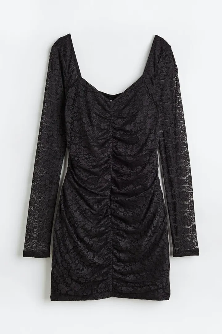 Gathered Lace Dress