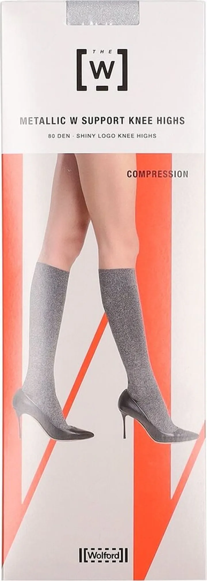 Metallic support knee highs