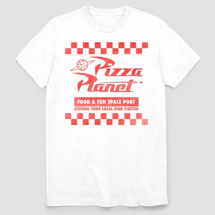 Men's Disney Toy Story Pizza Planet Short Sleeve Graphic T-Shirt - White S