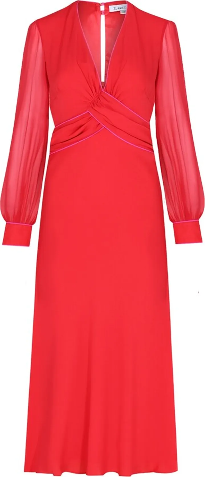 Libelula - Millie Dress Red Plain Heavy Georgette