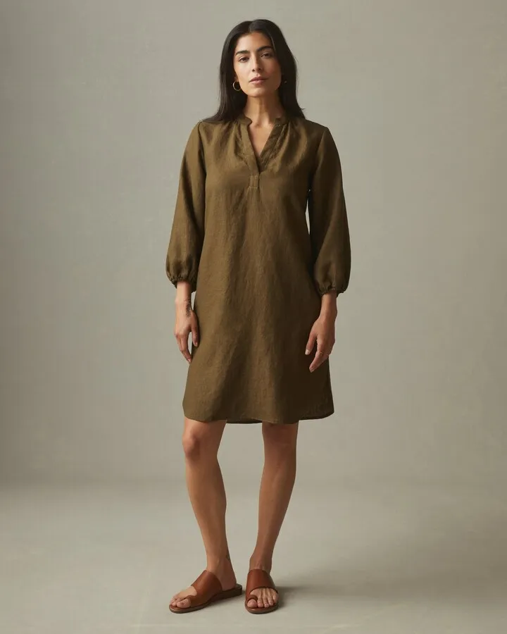 Linen Tunic Dress - Beech