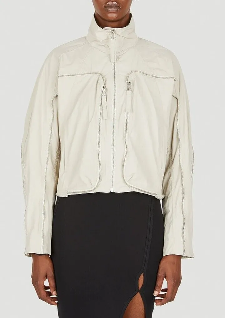 Helmut Lang Zipped Mesh Detailed Bomber Jacket