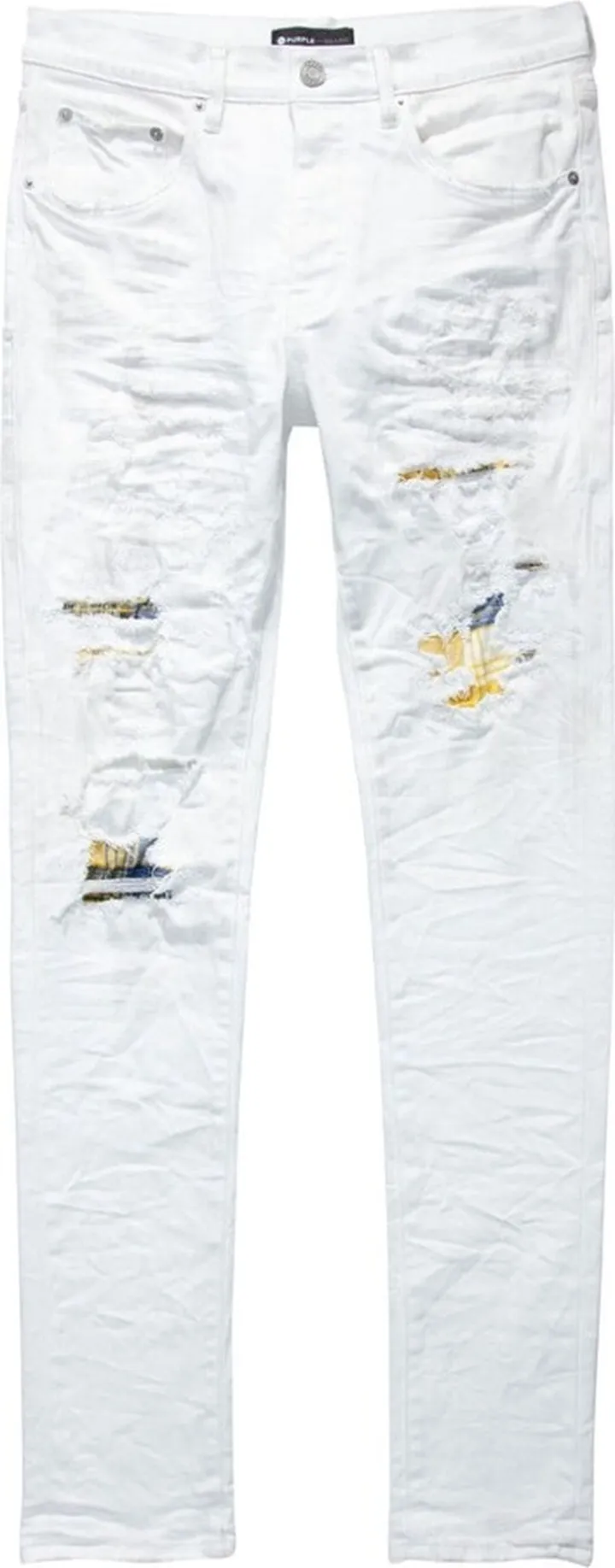 Patch-Repair Low-Rise Jeans