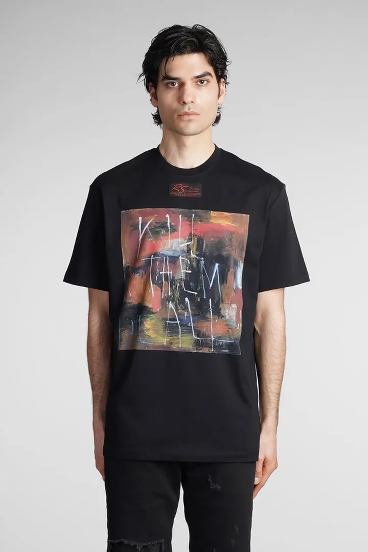 T-shirt In Black Cotton