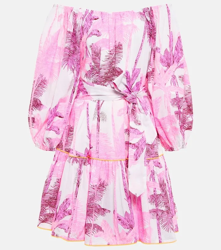 Floral-print cotton minidress