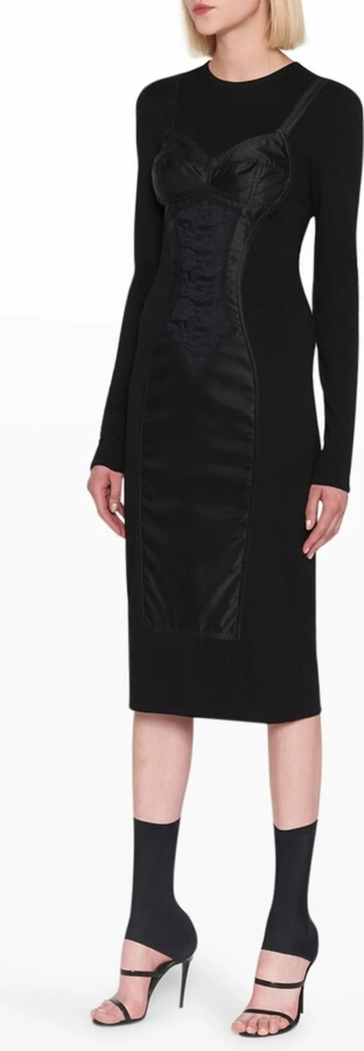 Long-Sleeve Midi Sheath Dress