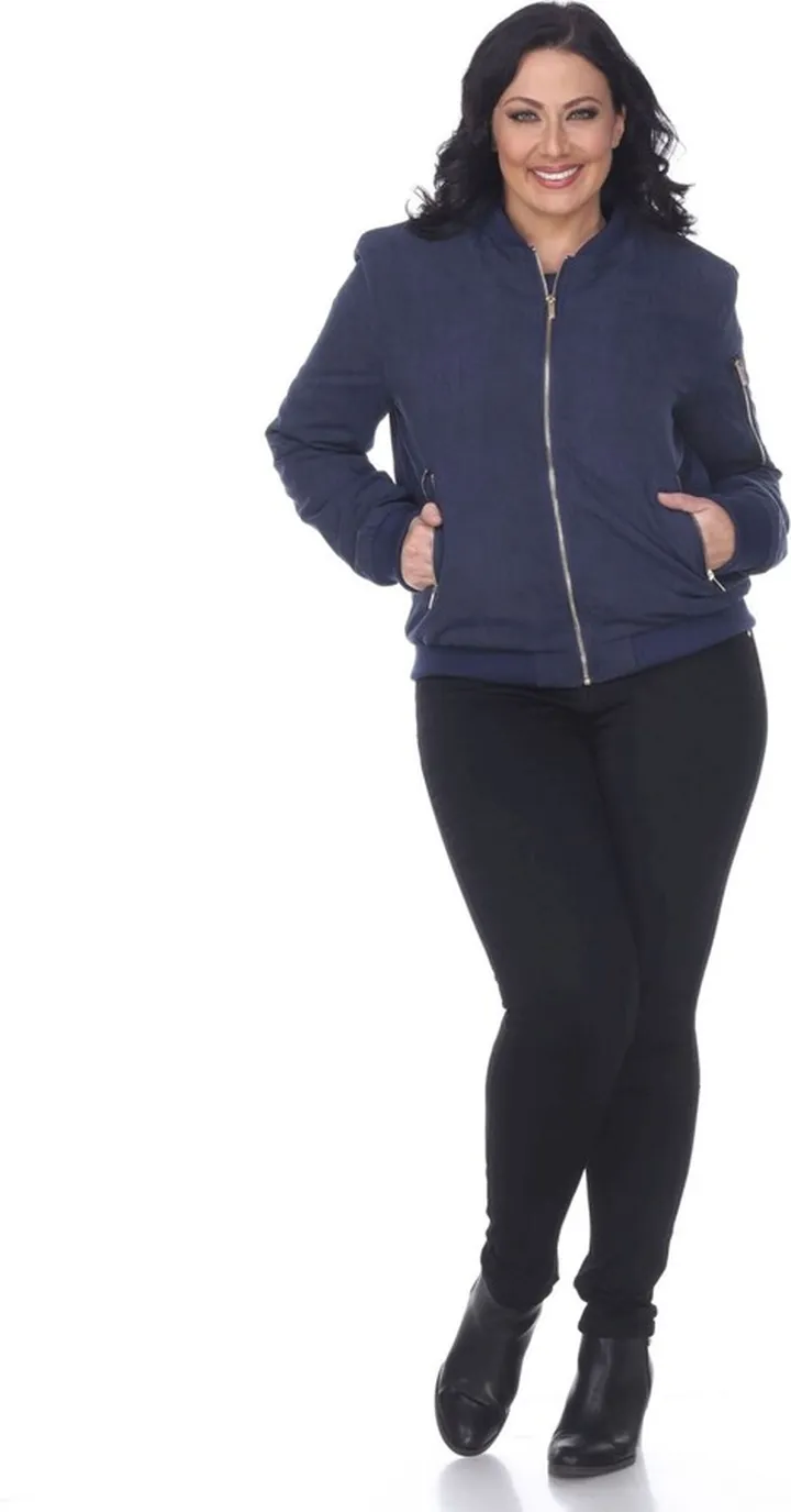 White Mark Plus Size Bomber Jacket