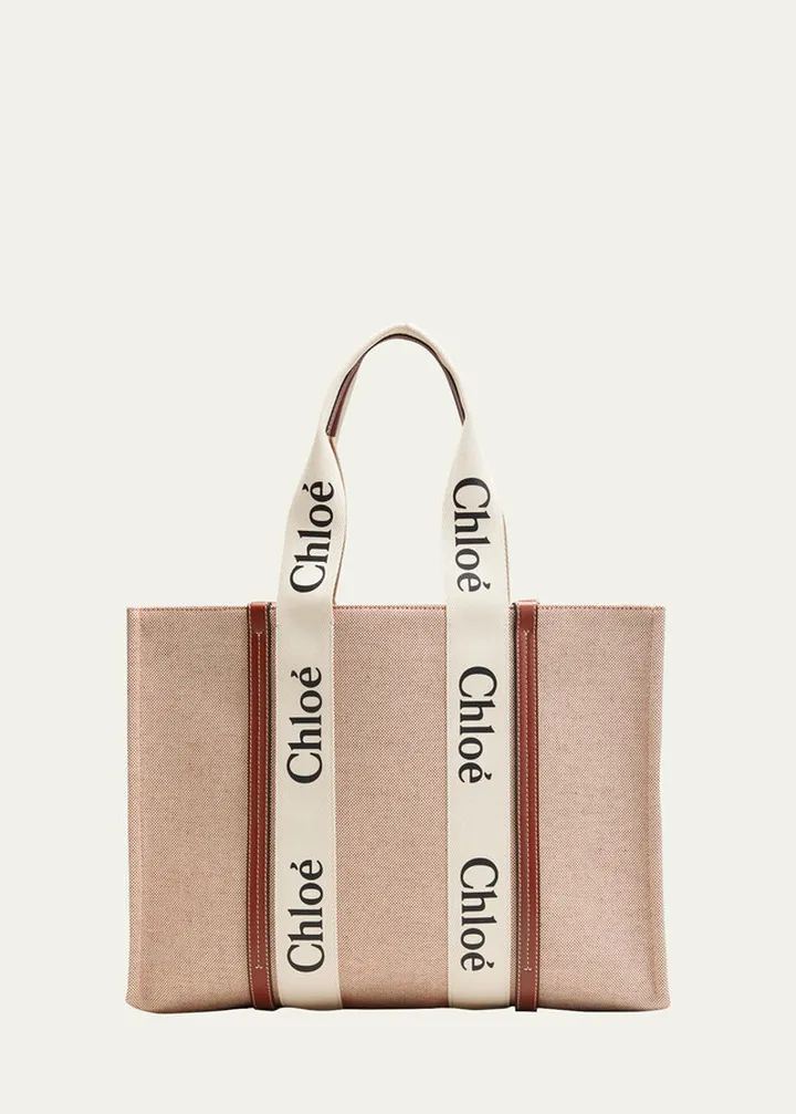 Woody Large Logo Canvas Tote Bag