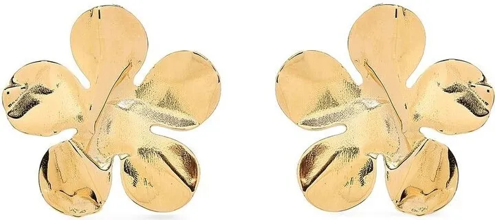Flower-Shaped Polished Earrings