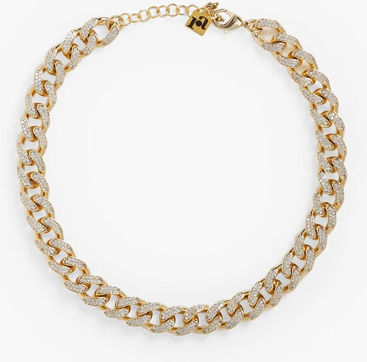 Gold-tone crystal necklace