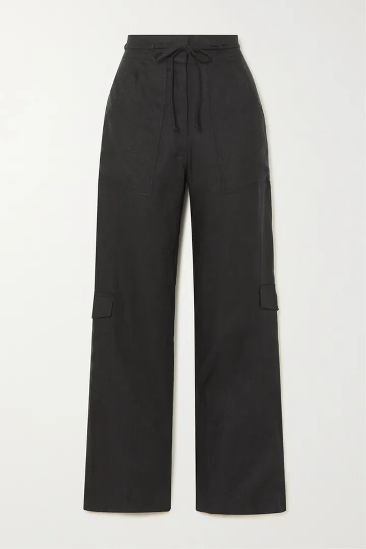 Faithfull The Brand - Relais Belted Linen Straight-leg Pants - Black