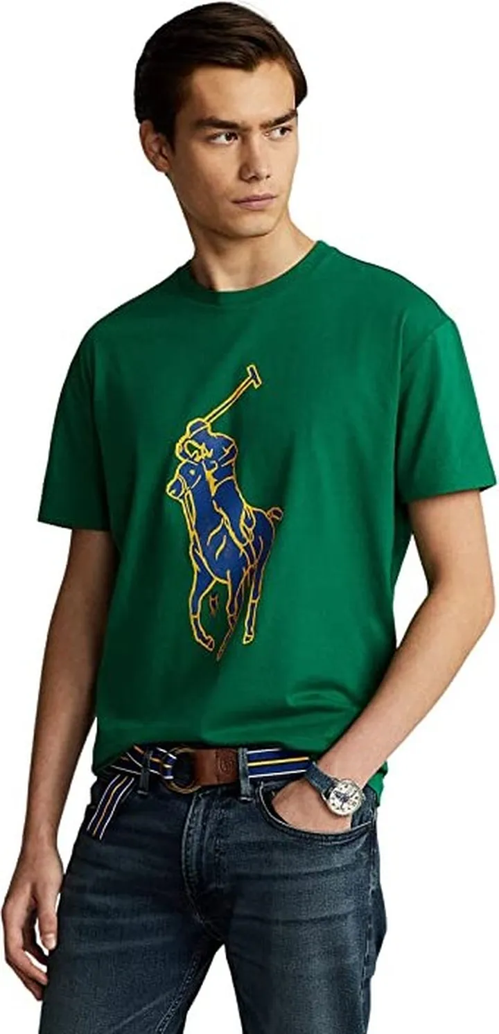 Polo Ralph Lauren Classic Fit Big Pony Jersey T-Shirt (Athletic Green) Men's Clothing