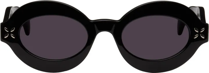 ALAÏA Black Round Sunglasses