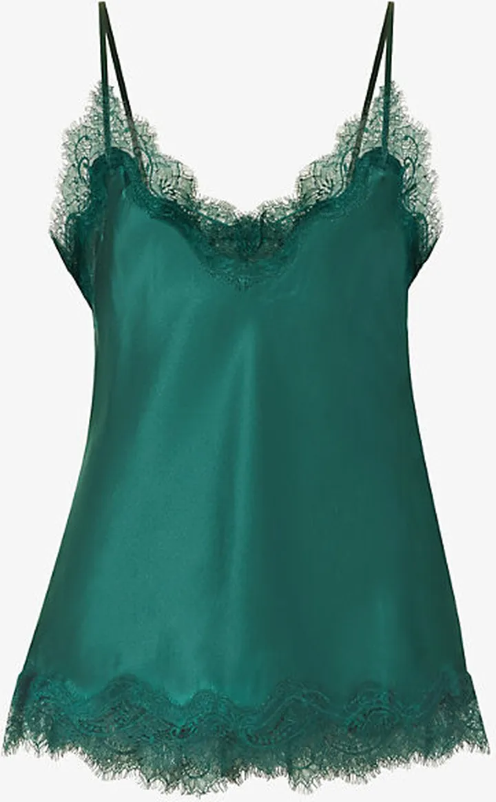 Womens Juniper Scarlett Lace-trimmed Silk Nightdress
