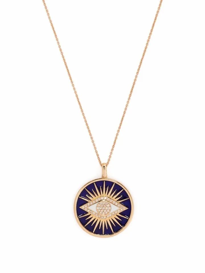 18kt Rose Gold Enamel And Diamond Necklace