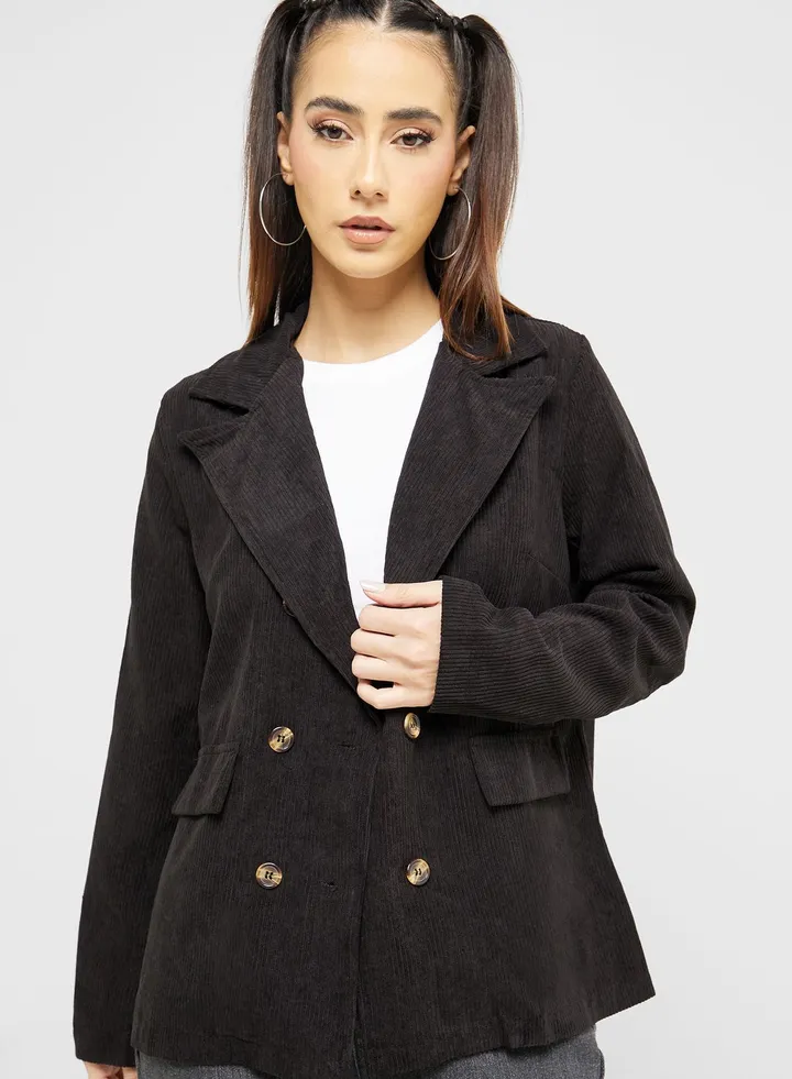 Retro Lapel Corduroy Blazer