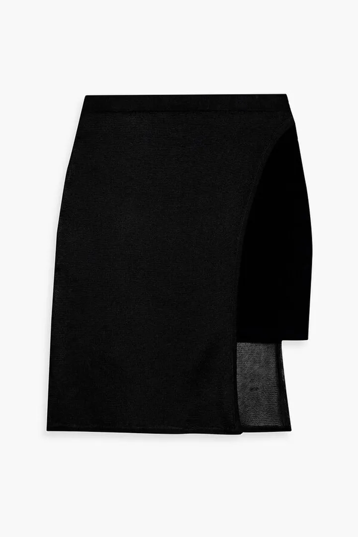 Layered knitted mini skirt