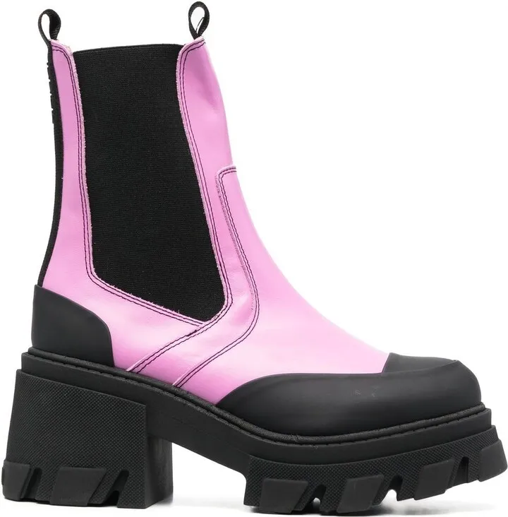 Colour-Block Combat Boots