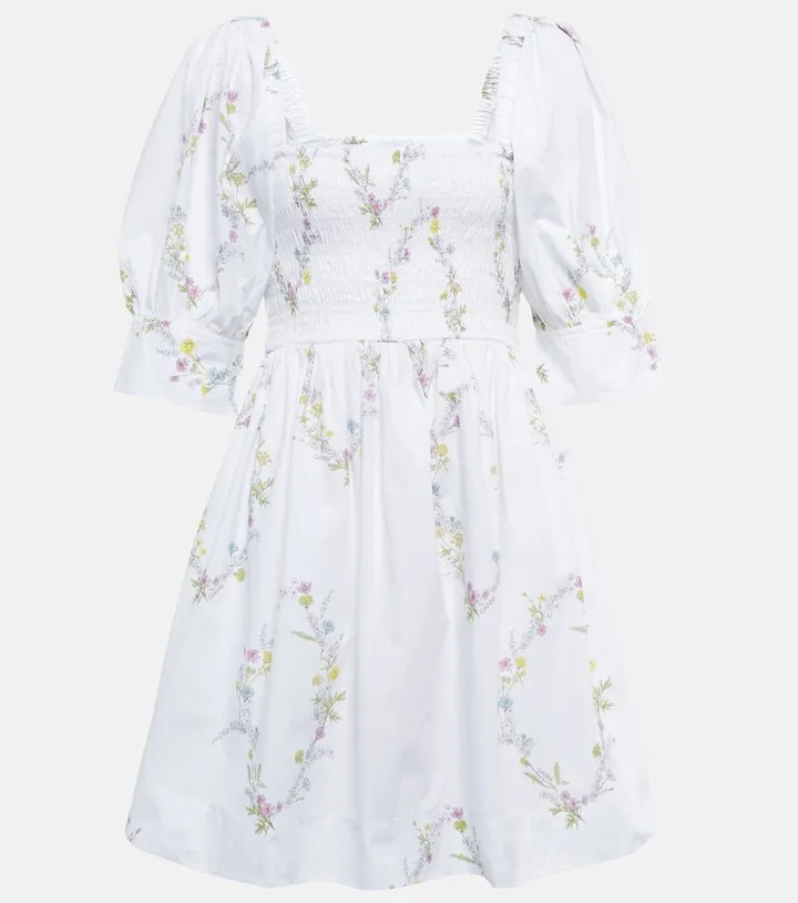Floral cotton poplin minidress