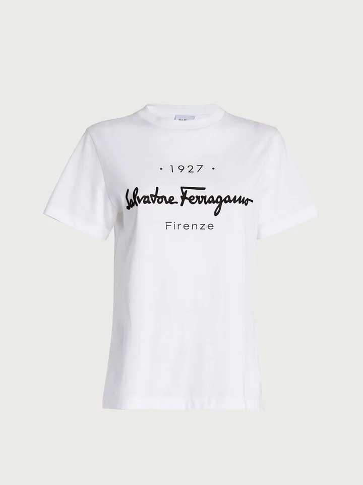 Ferragamo Women 1927 signature T-shirt White