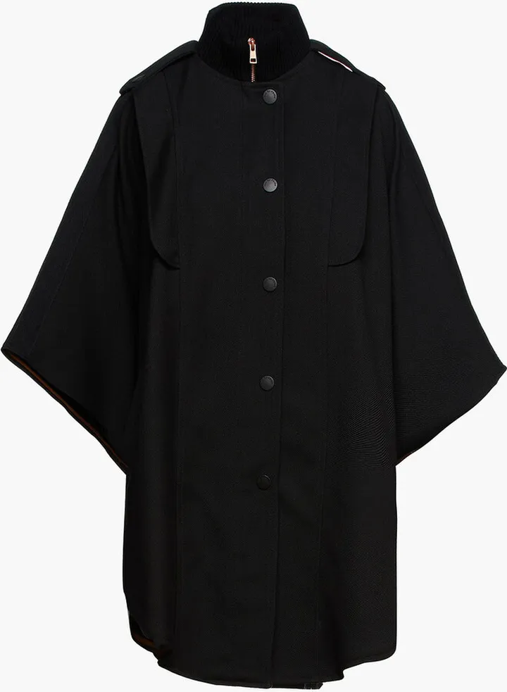 Cotton-blend twill cape