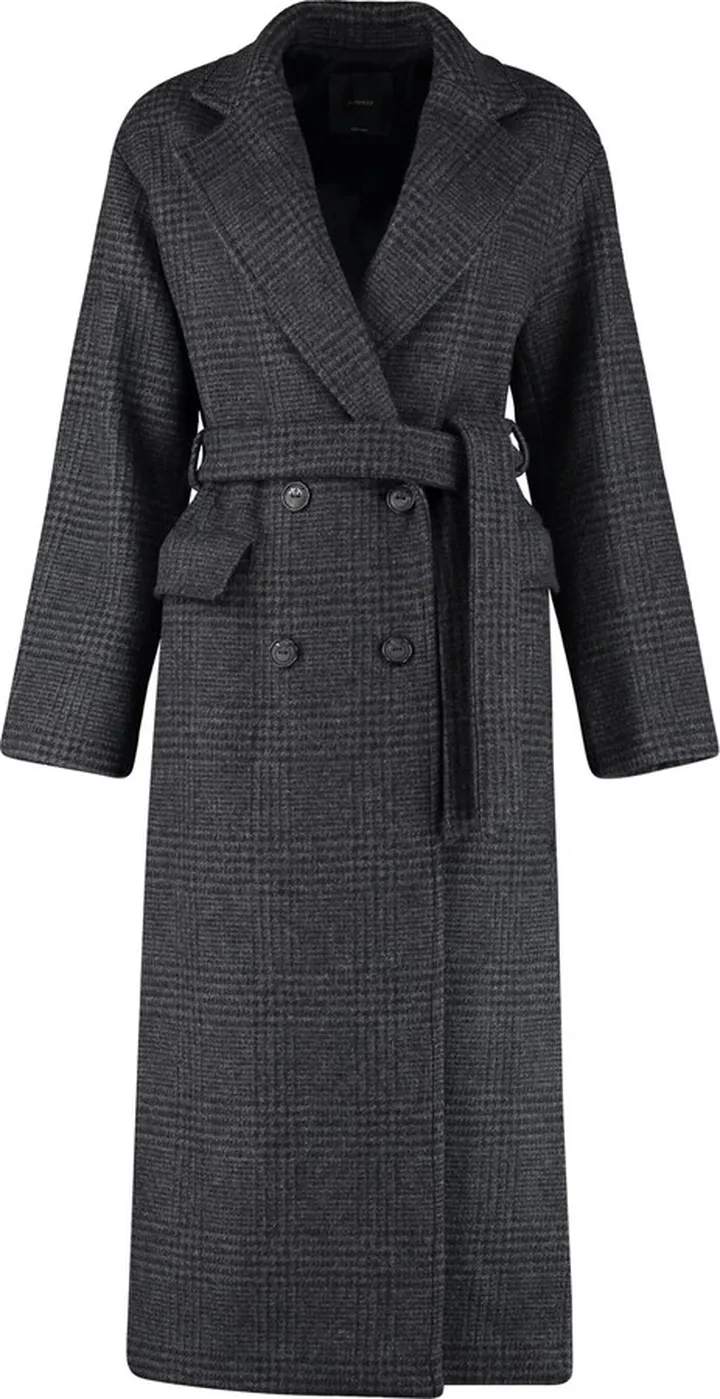 Giacomo Double-breasted Prince-of-wales Wool Coat