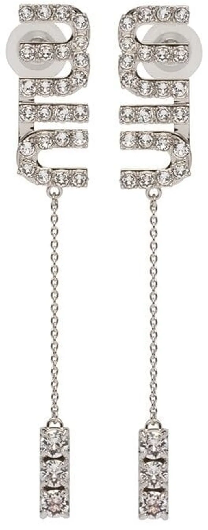 Crystal-Embellished Pendant Earrings