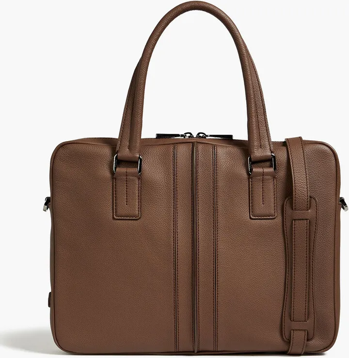 Pebbled-leather briefcase