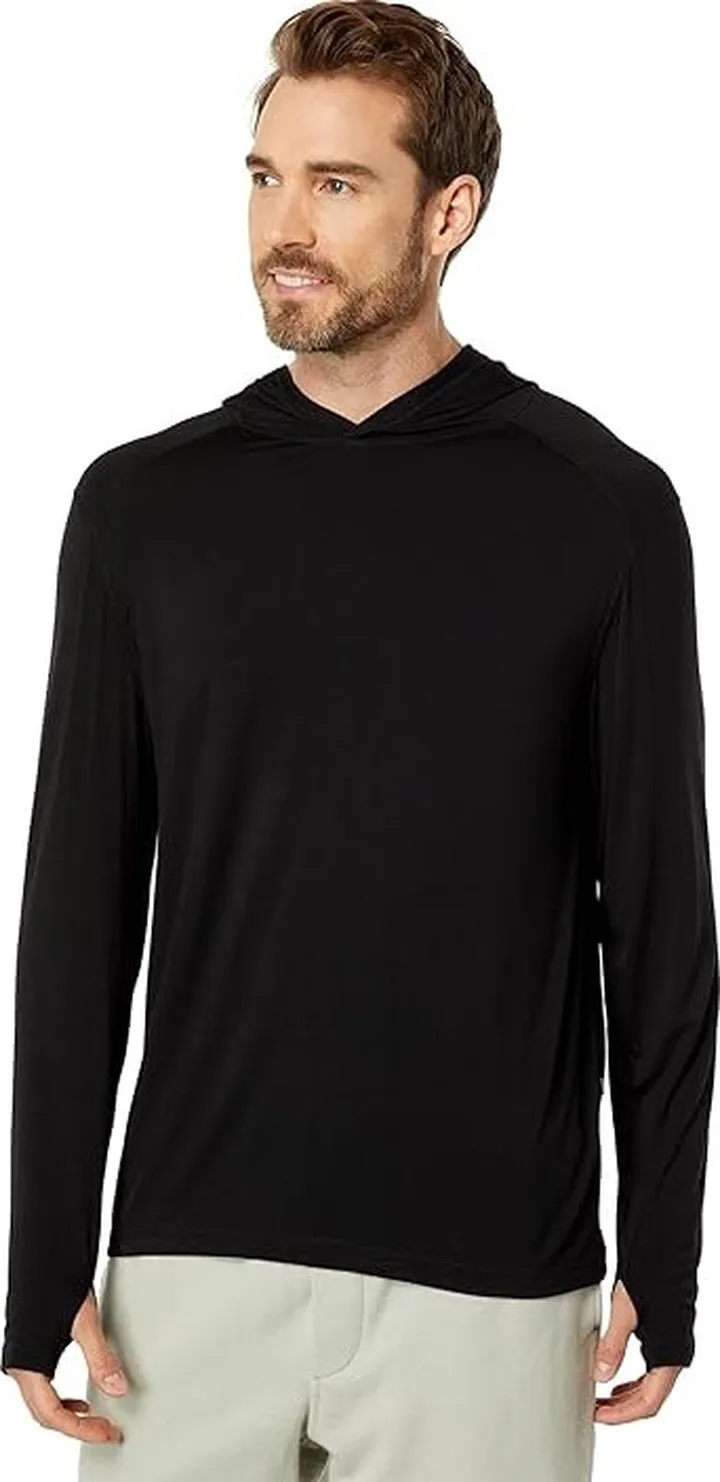 Kickee Pants Long Sleeve Hooded Tee (Midnight) Men's Pajama
