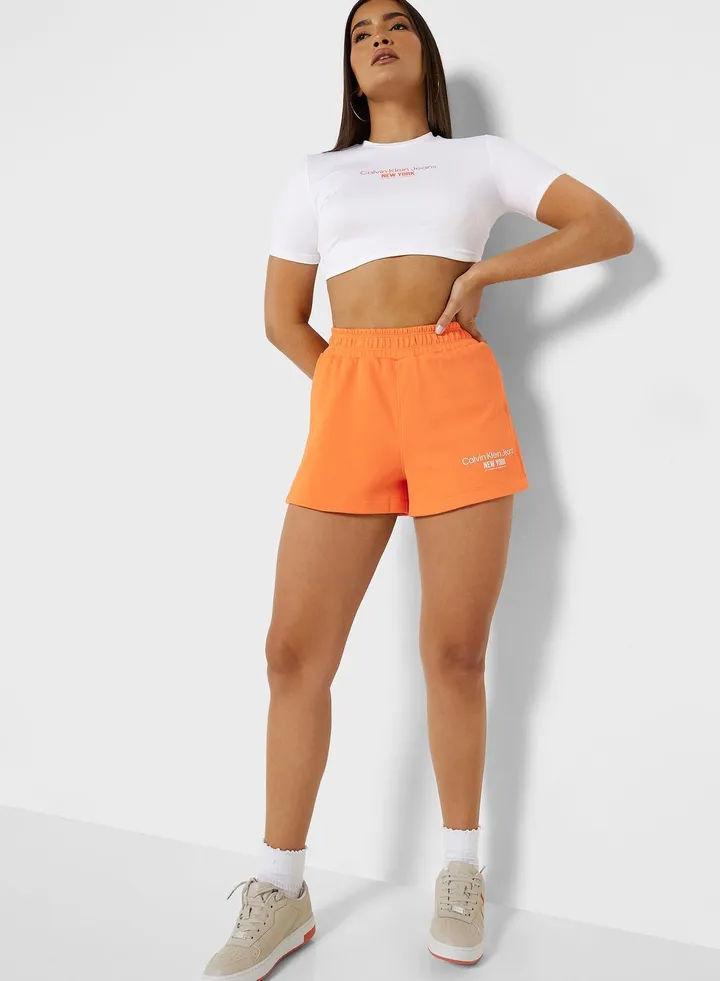 Logo High Waist Shorts