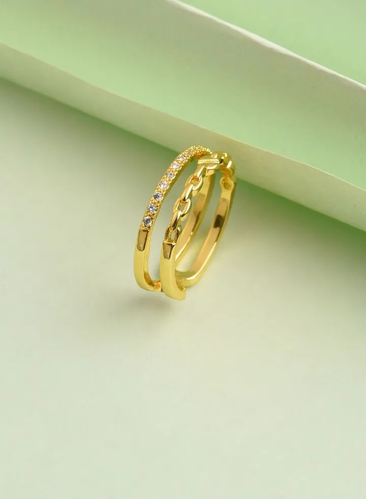 Gold Plated Designer Stone Ring