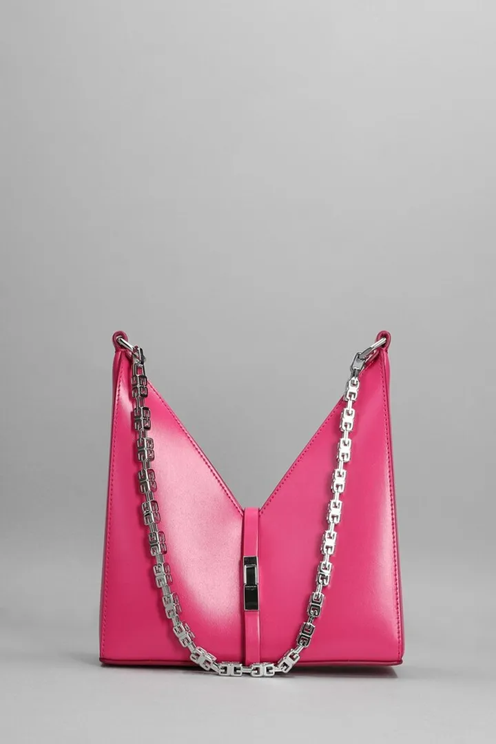 Cut Out Shoulder Bag In Rose-pink Leather