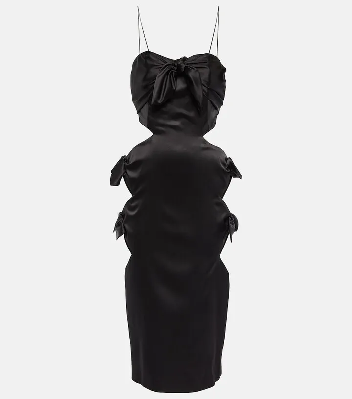 Cut-out silk-blend midi dress