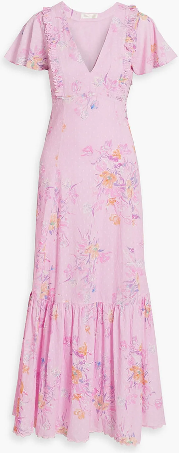Vinnie floral-print fil coupé cotton maxi dress