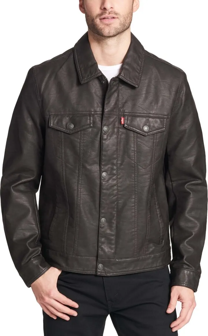 Levi's Men's Faux Leather Trucker Jacket