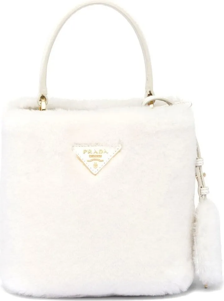 mini Panier shearling tote bag