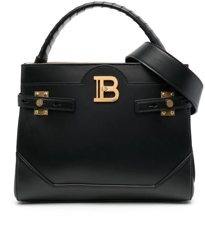 Logo-Plaque Leather Shoulder Bag
