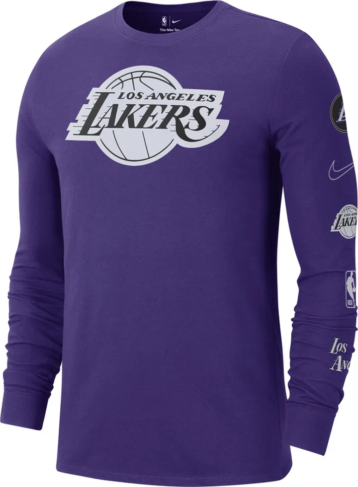 Los Angeles Lakers City Edition Nike Men's NBA Long-Sleeve T-Shirt in Purple