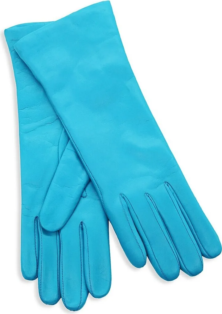 11" Long Cashmere-Lined Leather Gloves