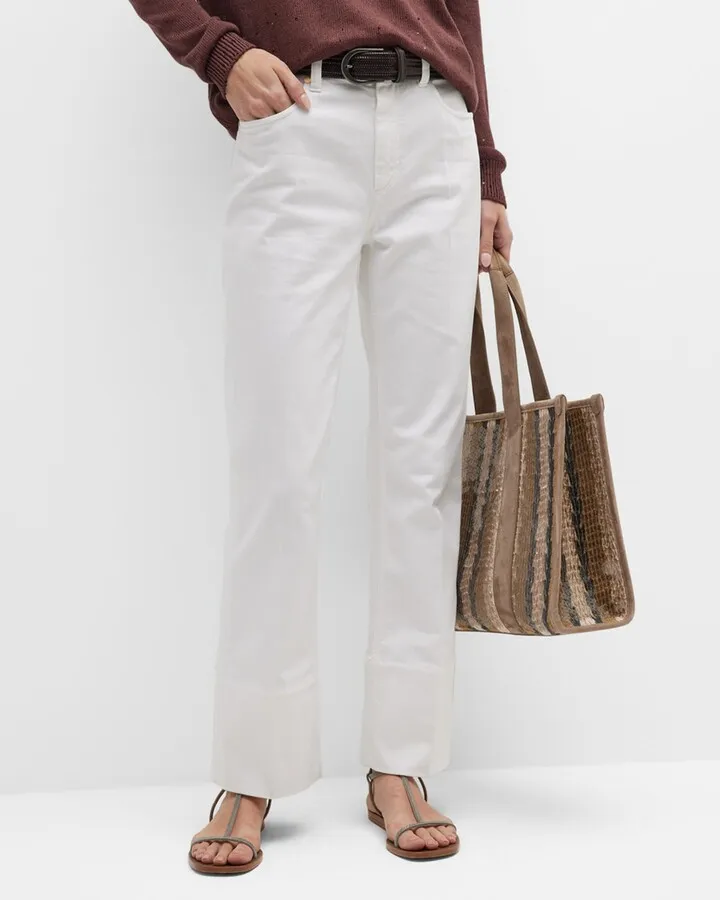 Garment-Dye Deep Cuffed Jeans
