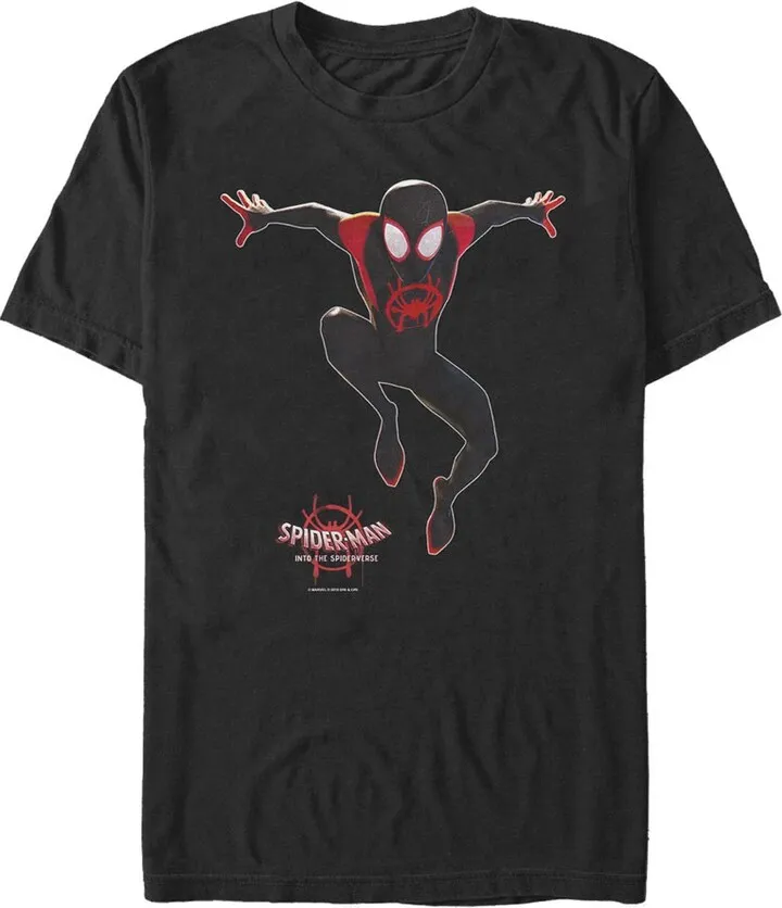 Men's Marvel Spider-Man: Into the Spider-Verse Miles Morales Leap T-Shirt - Black - 4X Large