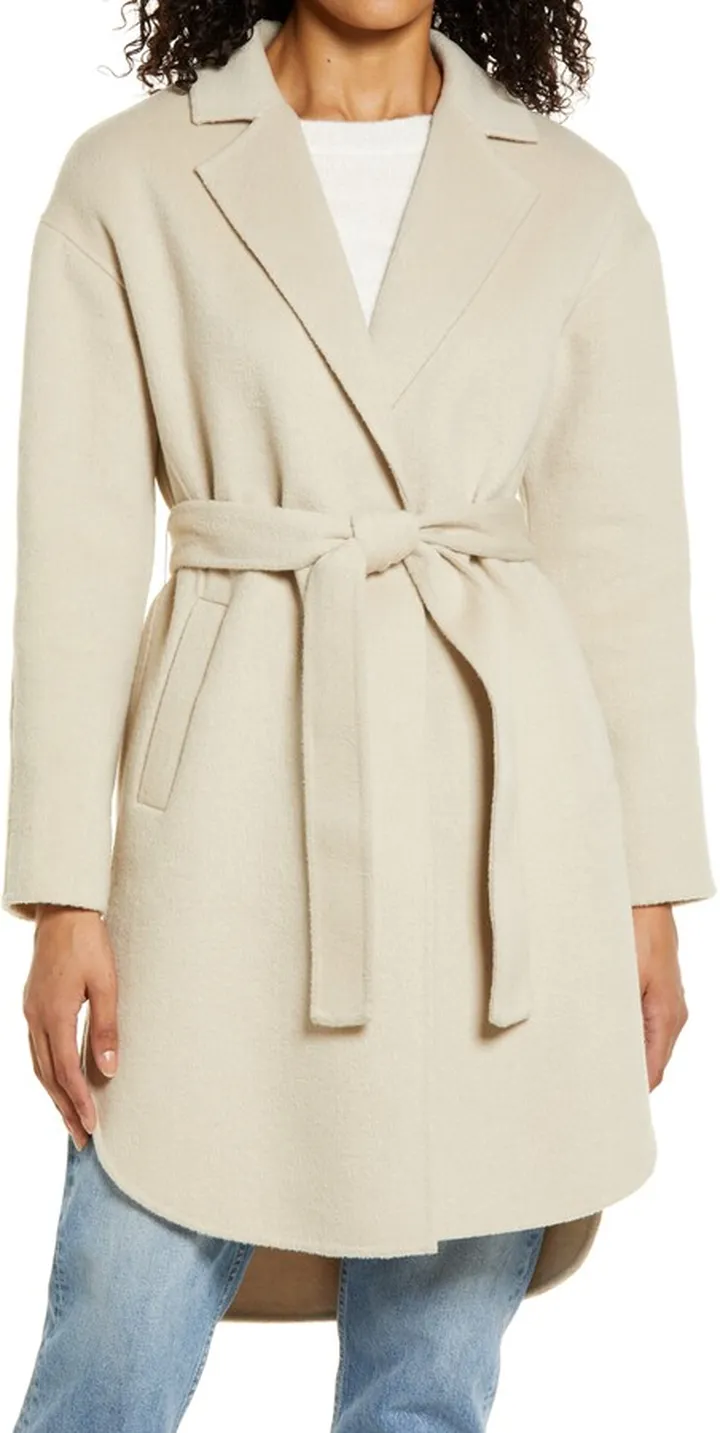 Belted Wool Blend Coat