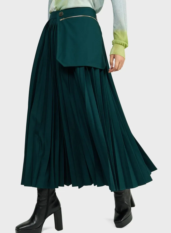 High Waist Pleated Skirt
