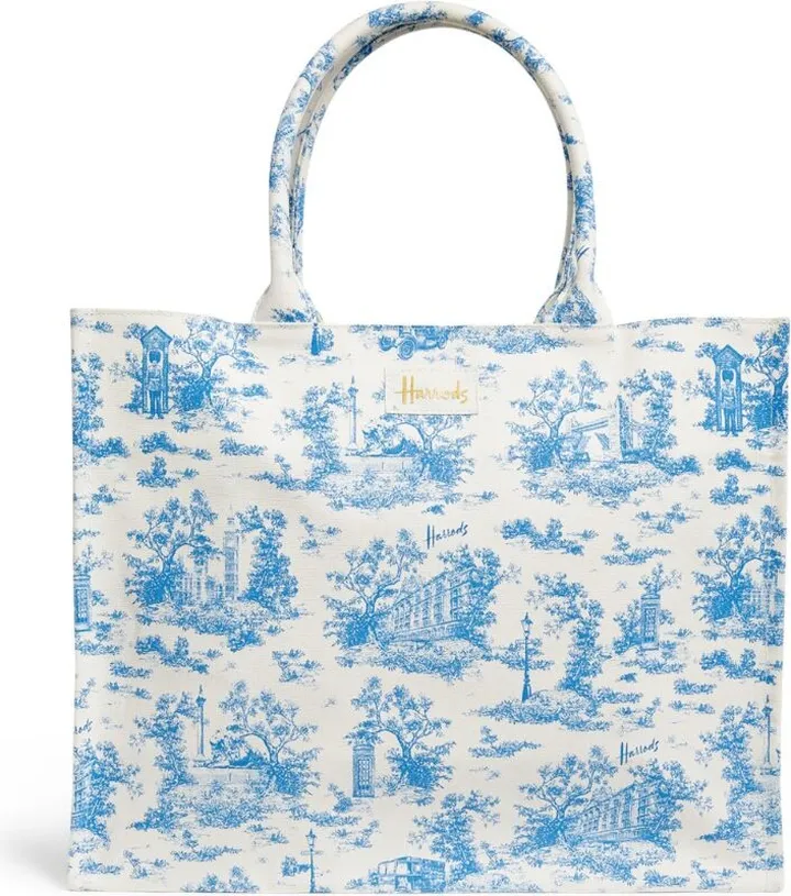 Harrods Toile Grocery Shopper Bag