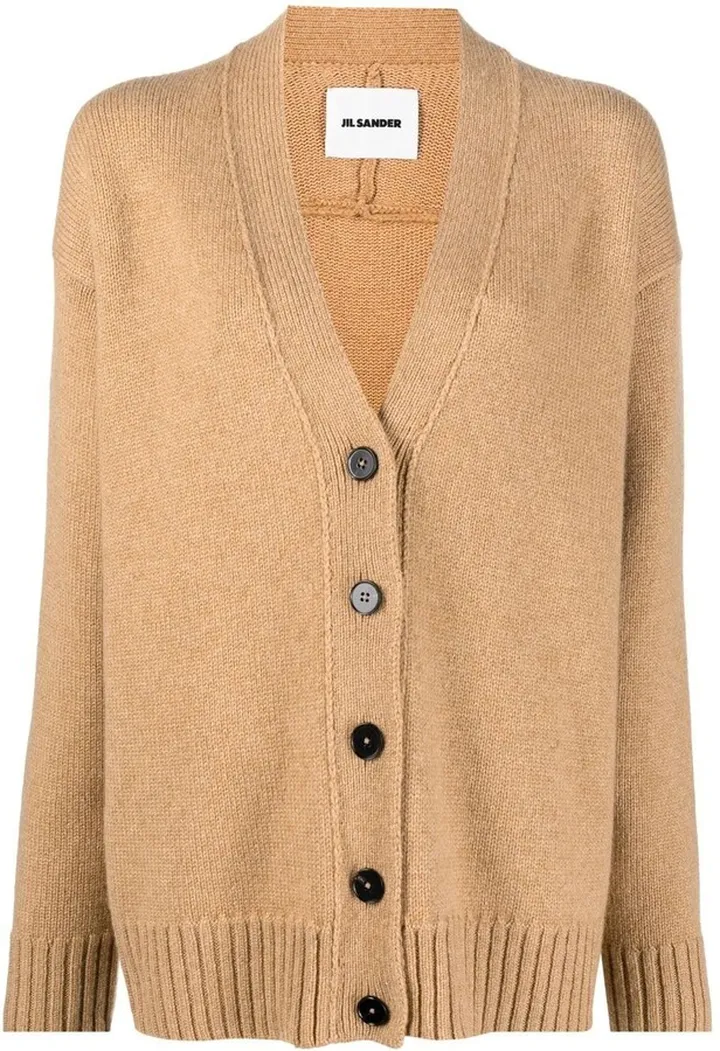 V-neck knitted cardigan