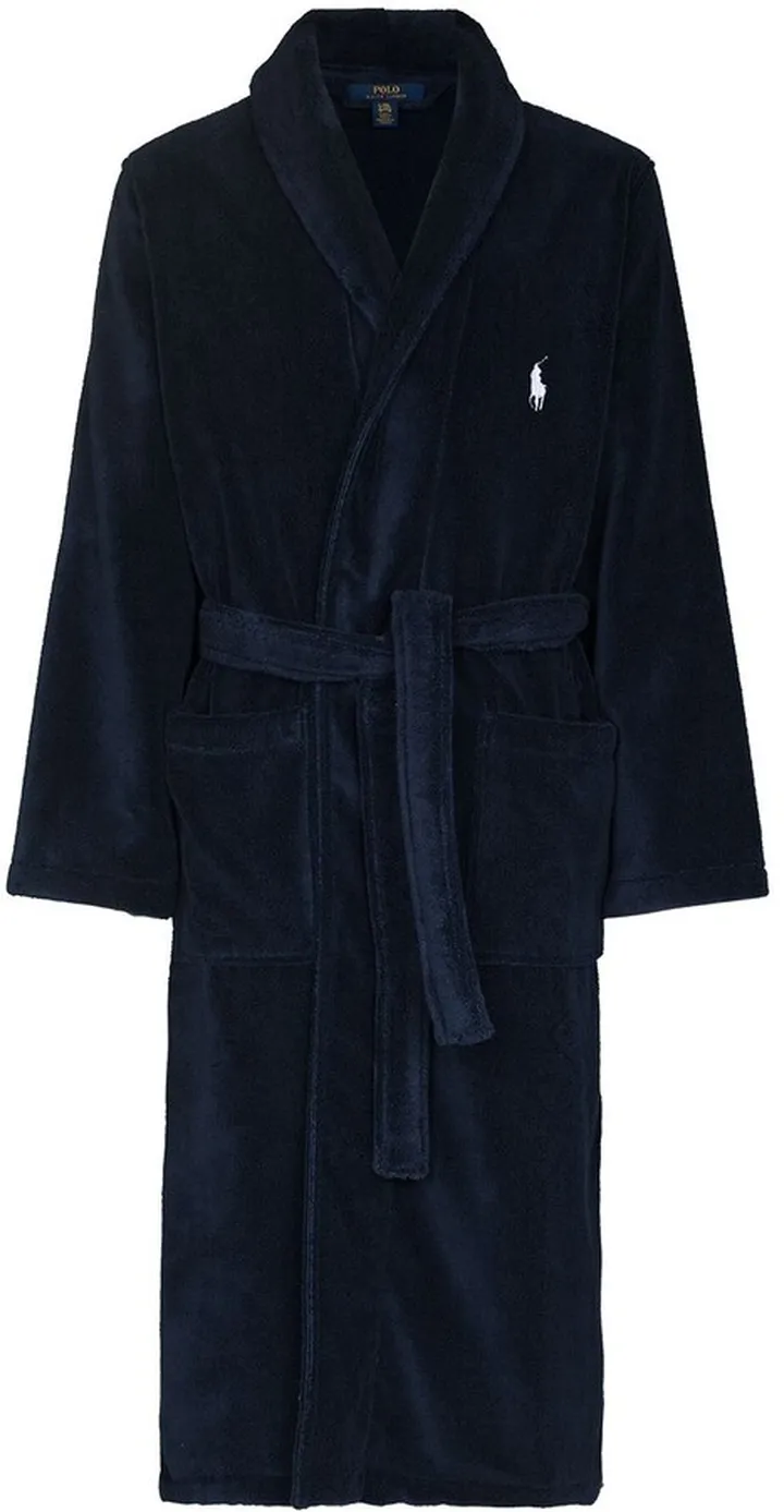 Embroidered Logo Belted Robe