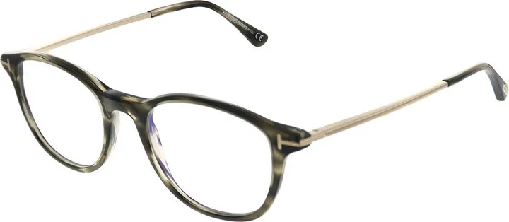 Tom Ford Blue Block Soft Rounded FT 5553-B 056 Unisex Round Eyeglasses 50mm
