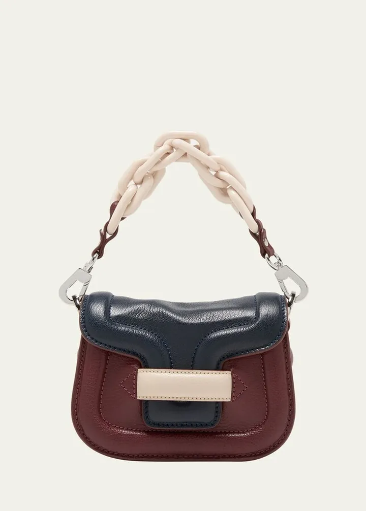 Alpha Micro Colorblock Leather Shoulder Bag
